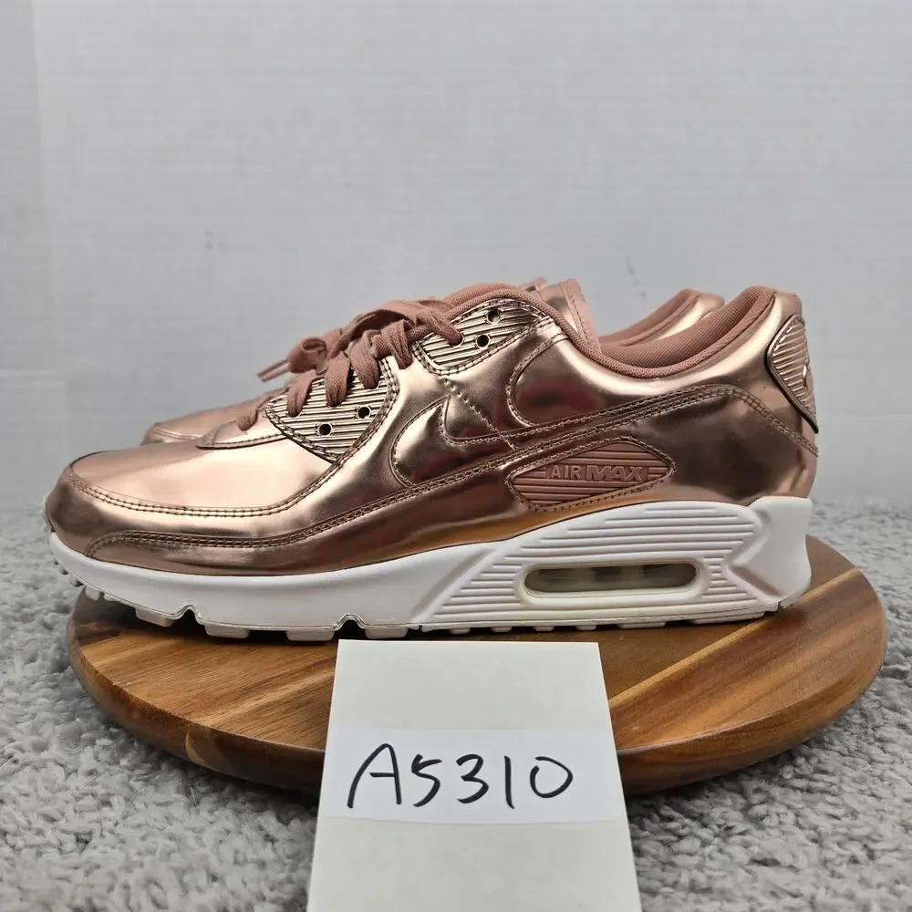 Nike Women 13.5 Air Max 90 SP Metallic Pack Rose Gold Daily Sneaker CQ6639-600